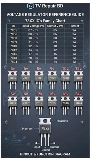 Voltage Regulator Reference Guide ⚙️ #diy #shorts #reference #short