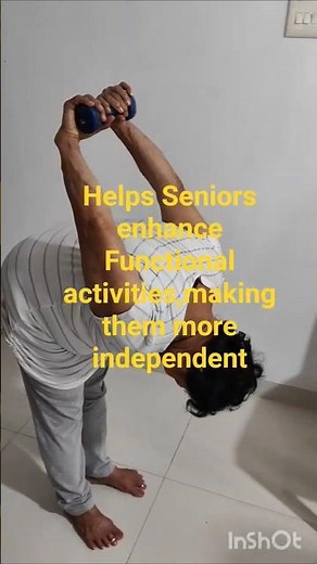 Seniors simple exercises with Weights on the Chair at home to strengthen the upper body