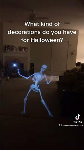 Dancing skeleton holographic projection