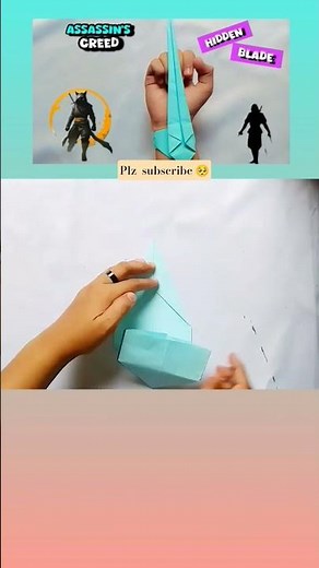 Crafting assassin's creed hidden blade with paper| paper weapons #hiddenblade #assassin
