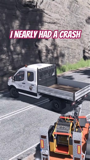 Near crash while driving with an unbalanced load in a trailer. #fs25 #shorts #carsh