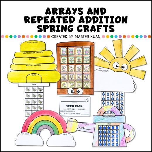 2nd Grade Math Arrays and Repeated Addition Printable Spring Crafts - Etsy