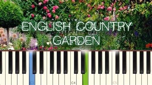 钢琴版-在英格兰的乡村花园 English Country Garden - English Air [Piano Tutorial] (Synthesia)