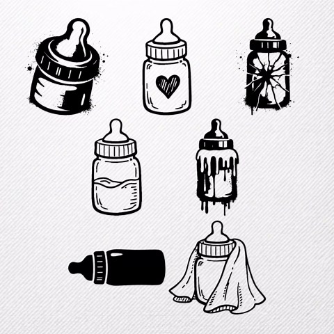 Baby Bottle SVG Bundle, 20 Nursing Bottle Silhouette Designs, Newborn Clipart for Cricut, Infant Feeding PNG, Milk Bottle Vector, Cute Svg - Etsy