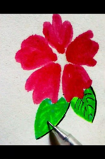 Easy flower draw🌹#shorts#drawing#flower