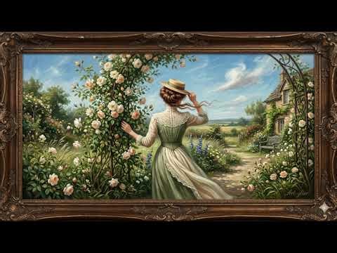 Turn Your TV into Art | Vintage Lady with Roses | 4K Frame TV Art | screensaver