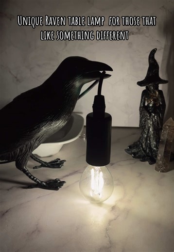 Bird crow Raven table lamp for those that love something unique for their lighting. #tablelamp #lamp #lamps #lighting #lights