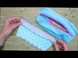 No sew Pencil Cases DIY. 2 types. Easy step by step tutorial.