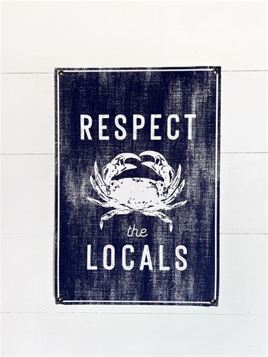 Beach Wall Art, Respect the Locals Canvas Banner, Surf Tapestry Flag, Coastal Wall Decor - Etsy