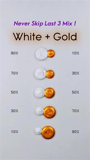 6.4K views · 82 reactions | White & Gold Color Mixing  . . . . . #colormixing #paintmixing #art #colors #artvideo #foryou #painting #satisfying | Color Mixing Zone | Facebook