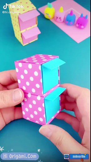 2 sheets of paper folded Mini small cabinet, easy to put small things #my handicraft daily #origami tutorial #origami storage box 2 sheets of paper fold of Mini cabinets are very convenient for storing small things