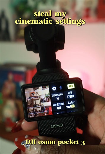 my current settings on my DJI Osmo pocket 3 so I get cinematic footage without having to always color grade 🤗 Check out my latest posts on here as well as my YouTube for the evidence 😘🥰 @DJI Official @DJI Osmo #cinematicvlog #cinematicvideo #djiosmopocket3 #djiosmoaction5pro #camerasettings