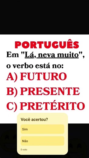DESAFIO DE PORTUGUÊS #português #verbos#presente#temposverbais#verbos#verbos#cursos#concursos-GAB:B