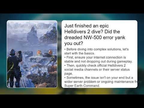 What Is Whay is Helldivers 2 Error Code NW-500 Fix – Server Disconnected