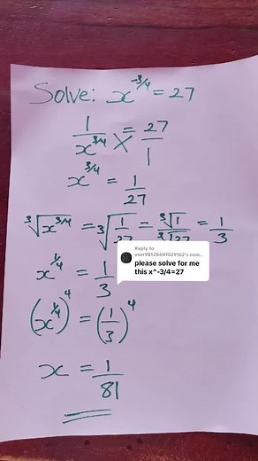 Solve x^(-3/4) = 27 Using Effective Math Tricks
