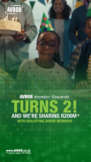 AVBOB Member Rewards is turning 2 and we are sharing R200m with qualifying AVBOB Members. Log in via the self-service portal, and claim your reward today! You will be automatically entered into a draw, where you stand a chance to win 1 of 10 weekend getaways for 2. *T&Cs apply. FSP 20656 #AVBOBMemberRewards | AVBOB South Africa