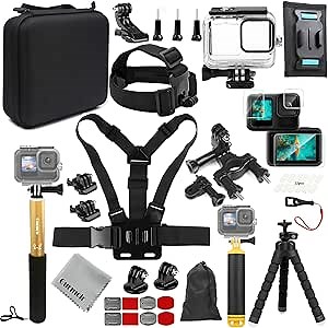 Gurmoir Accessory Kit with Waterproof Case for Go Pro Hero 13 12 11 10 9 Black. Underwater Diving Housing Floating Hand Grip Screen Protector Bundle Pack for GoPro 13 12 11 10 9 Camera(DT13)