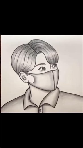 drawing a handsome man wearing mask #drawing #art #animeeart #viral #sketch