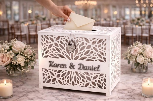Personalized Wedding Card Box, Classic Reception Money Holder With Lock, Party Gift Box Wooden - Etsy