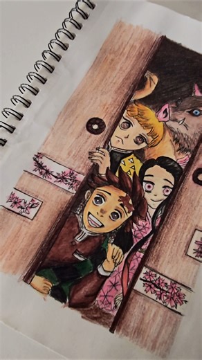 Demon Slayer painting reveal 🎨⚔️ | Handmade anime art | Kimetsu no Yaiba sketch | Fanart |sketchbook