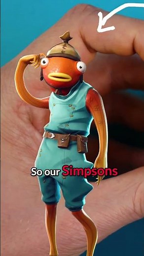 Fortnite Fishstick Transforms into Simpsons Character: Claymation Fun! #shorts