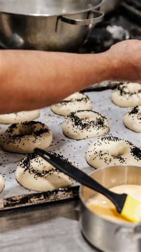 44 reactions | We’ve perfected our ✨ NEW BAGEL RECIPE ✨ 說 Traditional New York style – no butter, no fat or oil, just beautifully simple dough boiled in honey for that classic chew + subtle sweetness  Try them now in stores… we highly recommend with our ✨ JAY SPECIAL ✨  #PatisserieMarkBennett #NewYorkStyleBagel #DorsetBakery #BakedFreshDaily #MarkBennett | Patisserie Mark Bennett | Facebook