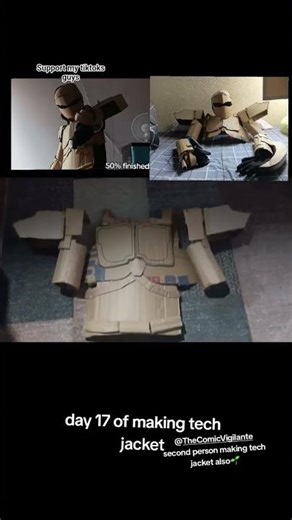 day 17 of making tech jacket #techjacket #invincible #crafting #cosplay #showcase #700 #fyp