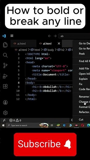 How to Bold Text & Add Line Breaks in HTML (VS Code Tutorial) 💻