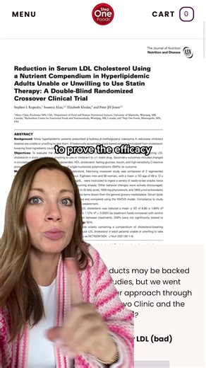 Formulated by a cardiologist. Clinically proven in a double-blind study. Real ingredients. Measurable impact in just 30 days. | Step One Foods