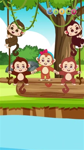 Five Little Monkeys Jumping on the Bed | 5 Little Monkeys | Nursery Rhymes for Kids | Cooco TV