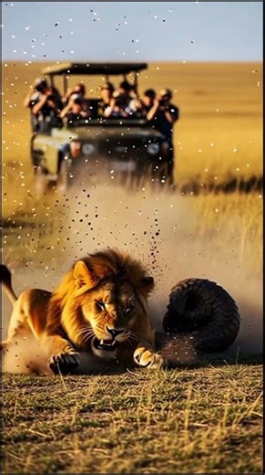 The Frustrated Lion vs. Pangolin #hunting #wildlife #lionhunting