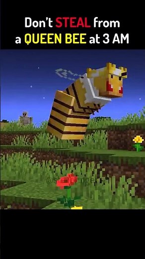 DON'T STEAL A QUEEN BEE AT 3AM IN MINECRAFT #shorts