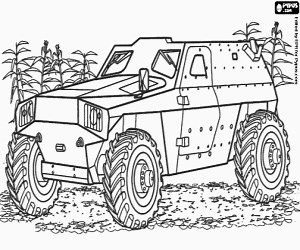 Military armored vehicle coloring page printable game