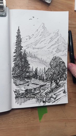 Tap the link in my bio to start the drawing drills course. Ink doesn’t let you hide. When you draw in ink, there’s no light sketching to fall back on. The line you put down is the line you live with. If that feels uncomfortable, it’s usually not because ink is unforgiving. It’s because control isn’t there yet. Ink reveals pressure, direction, and hesitation. That’s why it’s such a powerful teacher. When you train control, ink stops feeling risky and starts feeling intentional. That confidence ca