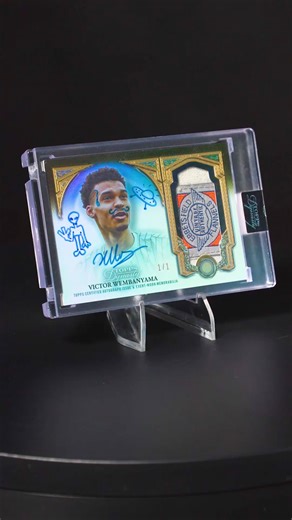 Goldin on Instagram: "A true one-of-one from basketball’s next phenomenon 👽🏀 This Topps Dynasty Autograph Patch Gold Victor Wembanyama Rookie, serial-numbered 1/1, features on-card ink and a hand-drawn sketch by Wemby himself. Paired with a multicolored event-worn patch from his iconic first pitch at Yankee Stadium. Explore this and more elite basketball collectibles now in our December Elite Auction that closes tomorrow with Open Extended Bidding at 10pm ET at goldin.com!"
