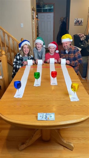 Don't Break the Toilet Paper - Family Challenge 🏆 Dad, Mom, and kids play funny family game where they pull a glass balanced on toilet paper and they're trying not to spill it. Whoever pulls their glass the farthest, wins $100. " 🎬 This video was produced by Network Media and Benson Bros" | Play Together Stay Together