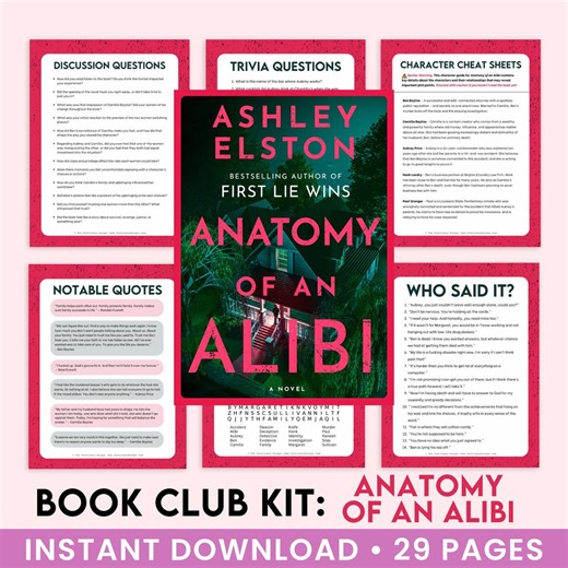 The Ultimate Book Club Kit: Anatomy of an Alibi, Ashley Elston, Book Club Discussion Guide, Book Club Games, Book Guide, Trivia Questions - Etsy