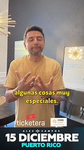 ⚠️ Puerto Rico 🇵🇷 Amigos, los invito a vivir una gran noche familiar, bajo el marco de mi gira "Al Taller del Maestro". Disfrutaremos un lindo recorrido musical por mis diferentes canciones. Los espero para vivir un tiempo de bendición y música para celebrar con tu familia y amigos. 🎵🔥 📲 Obtén tus entradas aquí: https://www.ticketera.com/alexcampos-ccmh/ | Alex Campos