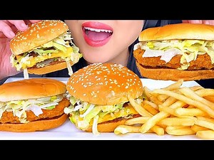 ASMR MCDONALD'S BIG MAC'S, McCHICKEN'S & STRAWBERRY MILKSHAKES MUKBANG (EATING SOUNDS) ASMR Phan