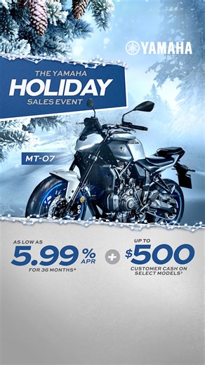 1.4K views | Holiday lights, crisp nights, and the thrill of the MT-07 beneath you. Grab our Holiday offers and make this season unforgettable. | Cycle Trader | Facebook