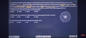 17:59In a game of chance consisting of spinning an arrow whic... | Filo