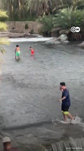 225K views · 2.5K reactions | A sudden flash flood surprised visitors at a waterfall in northern Oman and almost swept a man away into the floodwaters in a terrifying instant: | DW News | Facebook
