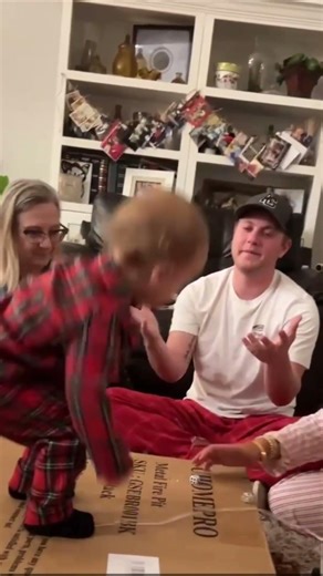 Toddler's Bold Christmas Jump Ends in a Tumble