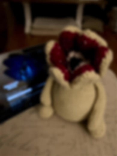 I paid for a pattern. The pattern betrayed me. So I freehanded this absolute menace instead. 👹🧶 Now he lives on my desk judging coworkers and thriving among the plants. Do not ask for the pattern — I made this up out of spite and vibes. #crochettok #freehandcrochet #handmadehorror #crochetartist #craftingfailsuccess