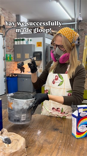 Groovy Greenhouse Studio on Instagram: "Here’s how I make my gloop (putty for leaded windows)! Large leaded windows need to be cemented so they’re structurally sound, even if they’re going in an interior wall like this one. The putty mixture gets pushed under the lead came throughout the panel, filling the gaps between the glass and the lead. After it dries, it adds stability and support to the window. Without it, the window is extremely bendy. The cementing process also water-proofs windows so 