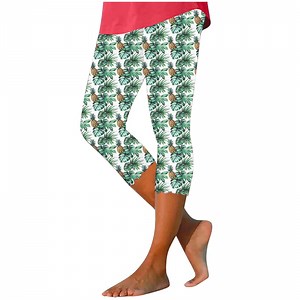 Womens Leggings Womens Capri Leggings Summer Plus Size Capris Workout Yoga High Waisted Capri Pants Casual Pull on Capris with Pockets Stretchy Leggings Compression Pants Xl