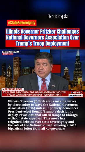Illinois Governor Pritzker Challenges National Governors Association Over Trump’s Troop Deployment Illinois Governor JB Pritzker is making waves by threatening to leave the National Governors Association (NGA) unless it publicly denounces President-elect D This move has reignited debates over state sovereignty and the role of the National Guard, echoing a 2024 bipartisan letter from all 50 governors, including Texas’s Greg Abbott, who opposed similar federal actions under President Biden. Pritzk