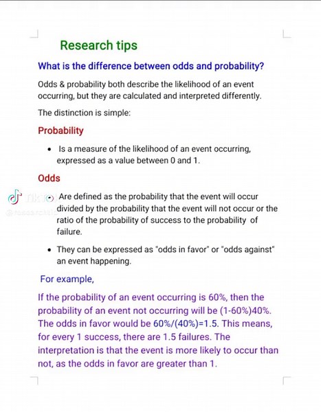 Odds vs Probability: Key Research Insights