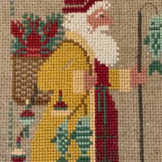 Vintage 1992 Prairie Schooler Santa Cross Stitch: Framed Christmas Folk Art - Etsy