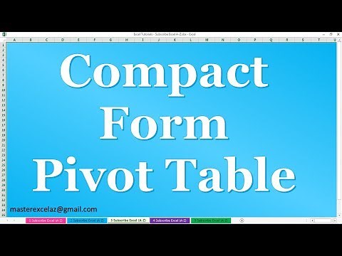 How to Change Tabular form to Compact form in Pivot Table in MS Excel 2016
